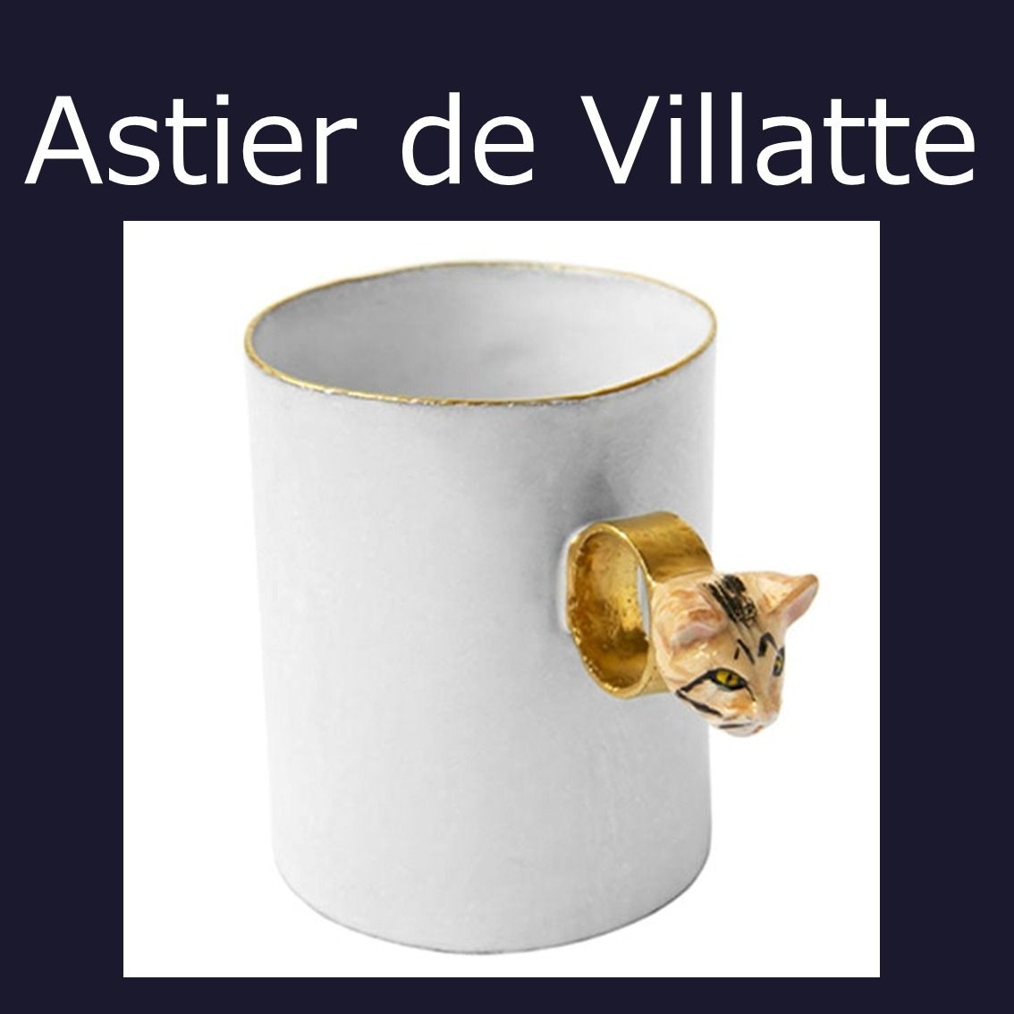 Astier de Villatte Cat mug アスティエ マグカップ - berita ネット買取 Astier de マグカップ アスティエ mug Cat Villatte 食器