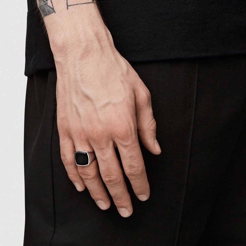 ★追跡&関税込【TOM WOOD】Cushion Black Onyx Ring Cushion Black Onyx - Tom Wood Project Official Online Store