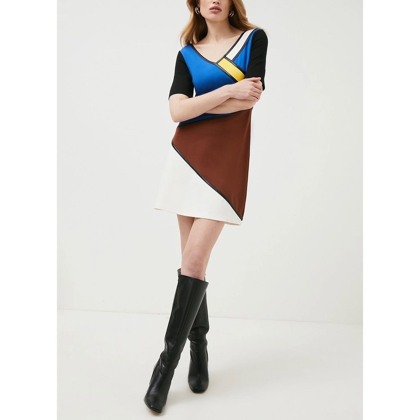 KAREN MILLEN】カラーブロックジャージーシフトドレス (Karen Millen ...