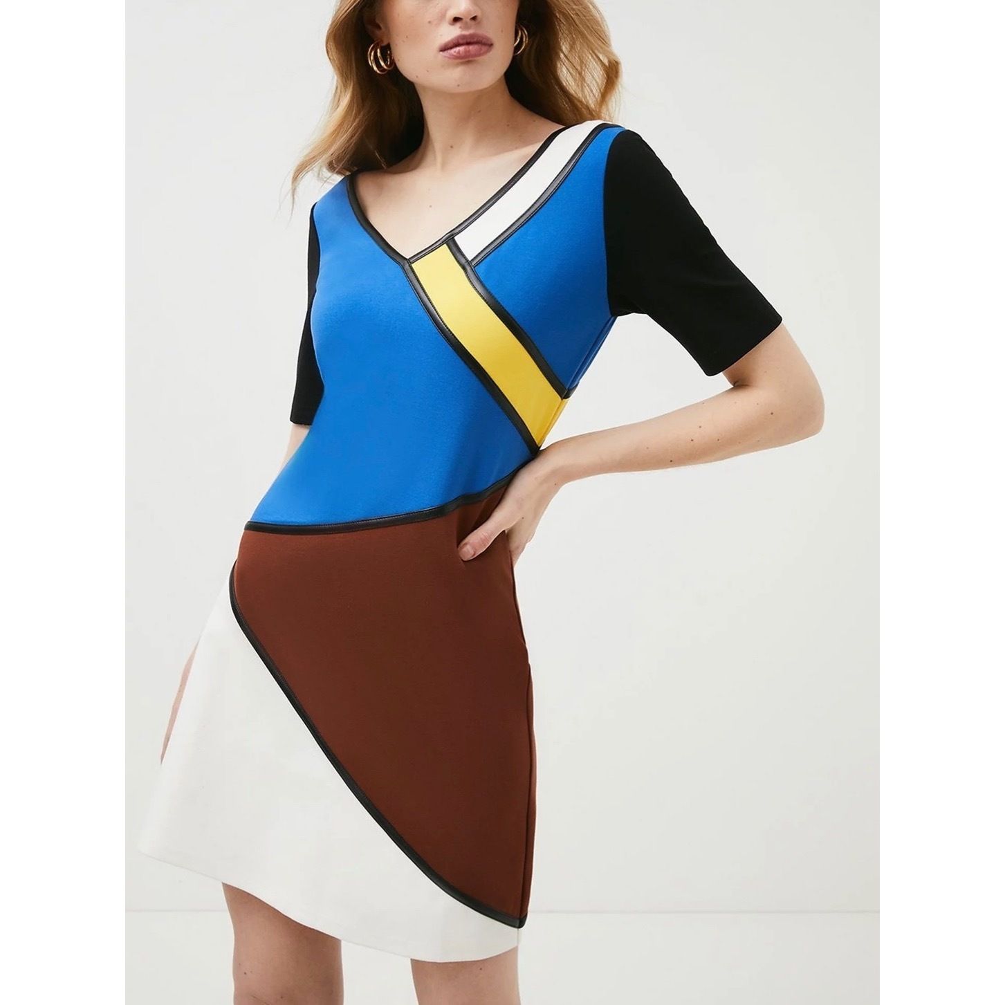 KAREN MILLEN】カラーブロックジャージーシフトドレス (Karen Millen ...