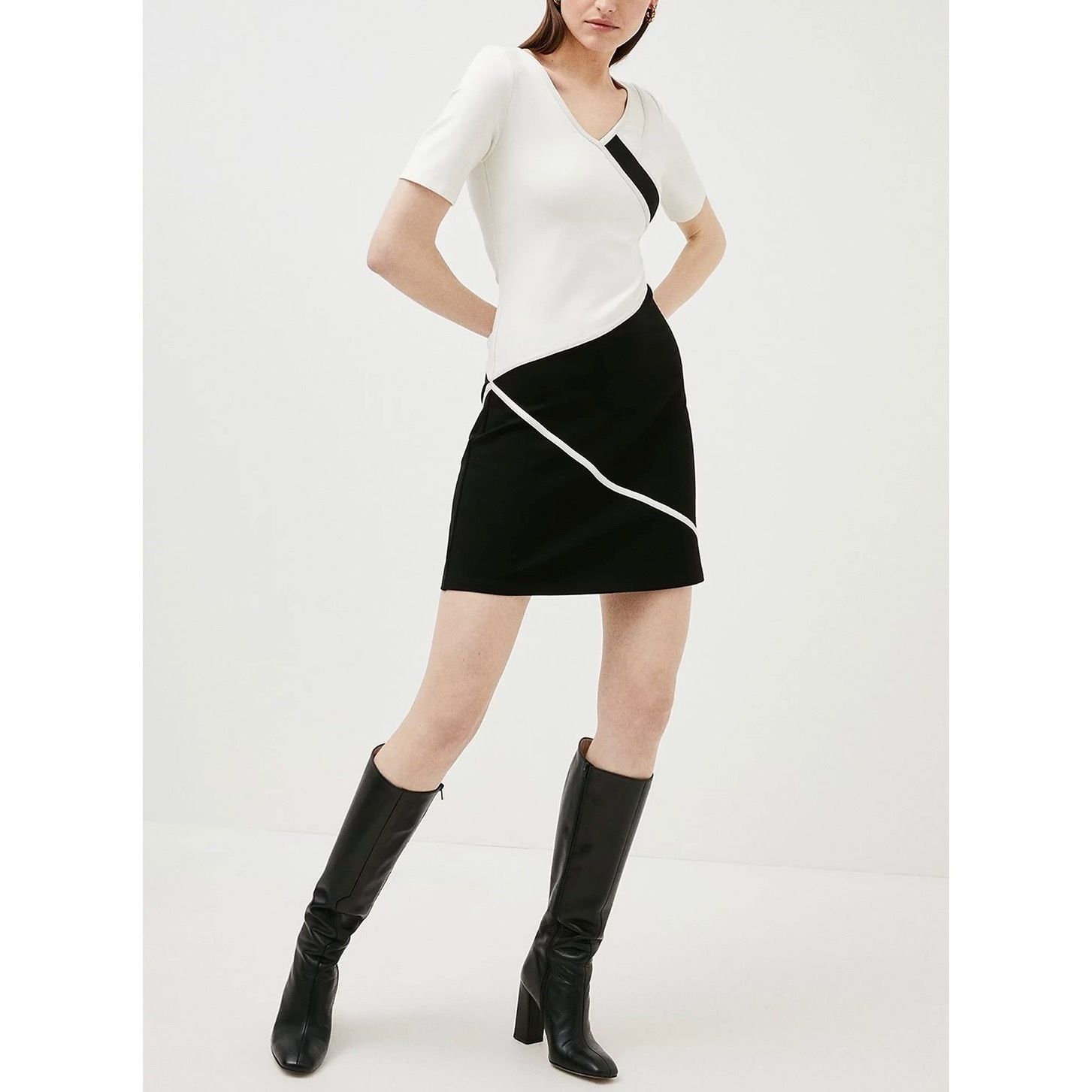KAREN MILLEN】カラーブロックジャージーシフトドレス (Karen Millen ...