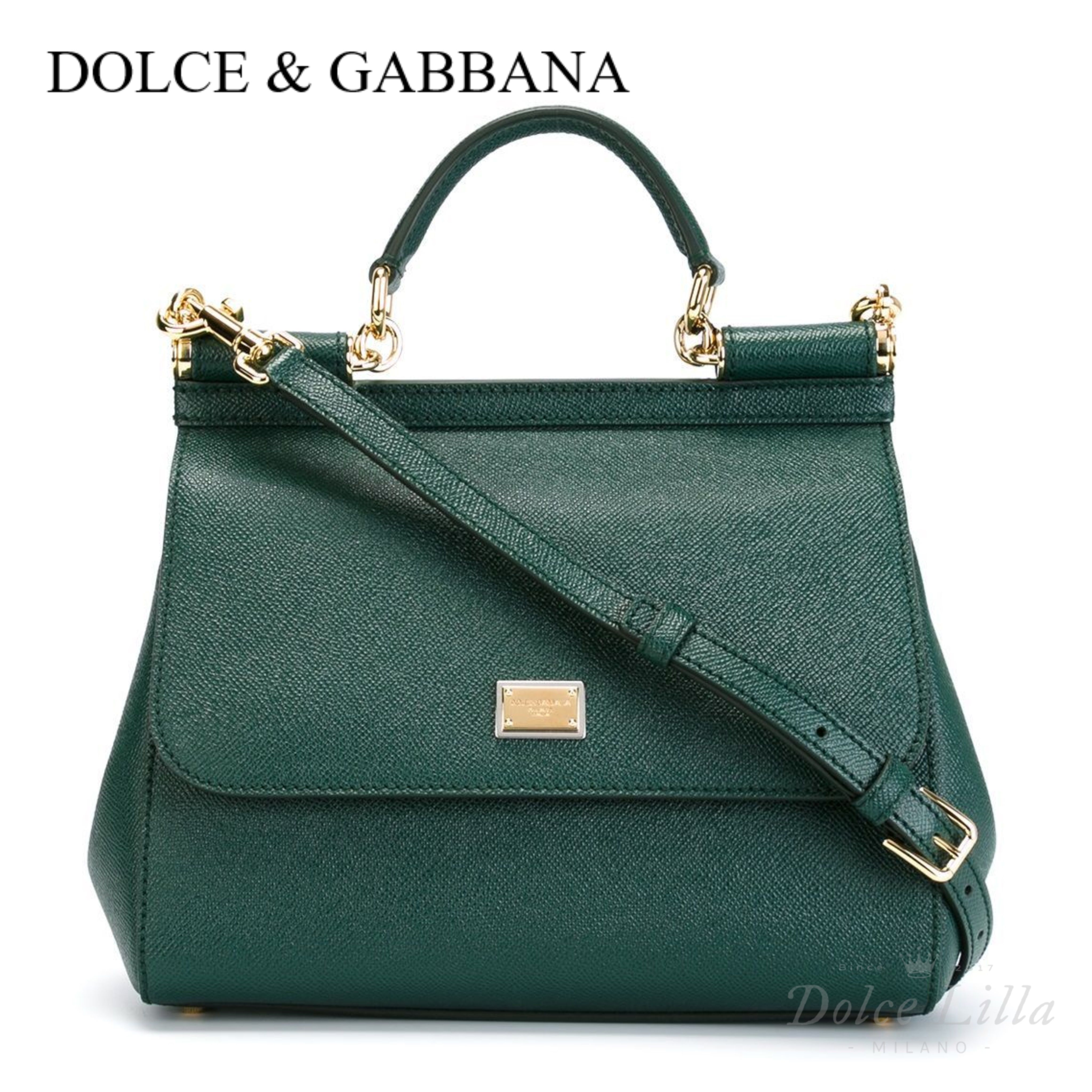 DOLCE & GABBANA Sicilyバッグ ミディアム Dauphineカーフスキン ...