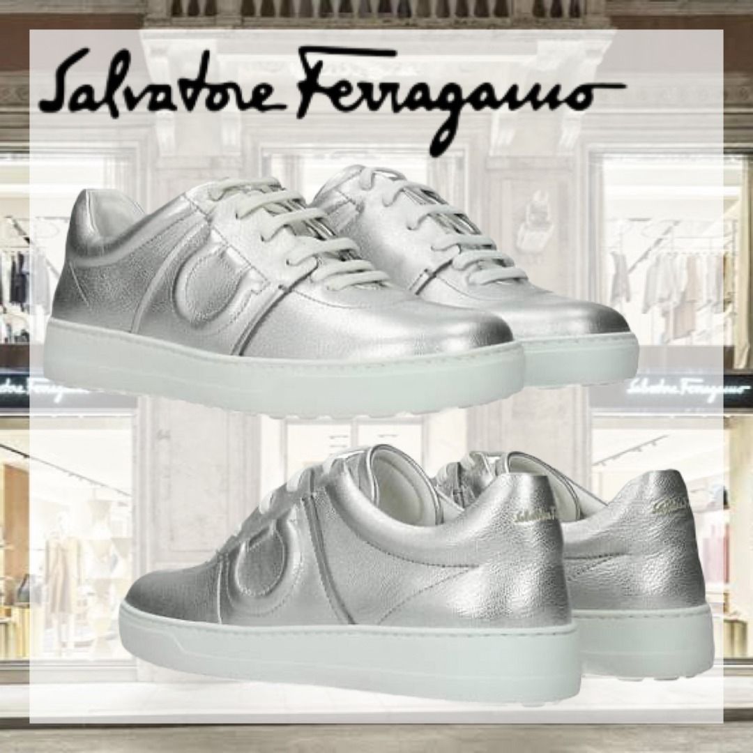関税送料込【Salvatore Ferragamo】FASANO スニーカー シルバー