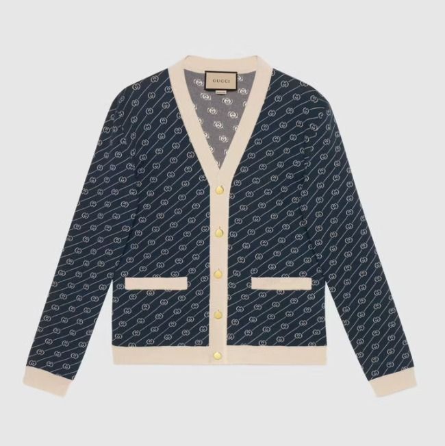 22SS【GUCCI】◇GGダイアゴナル コットン シルク カーディガン