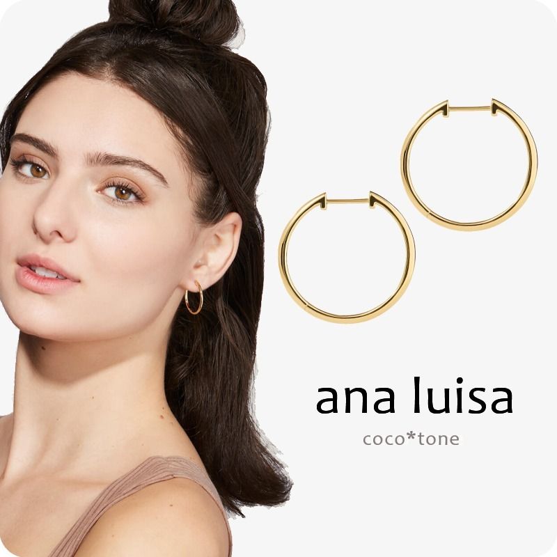 ana luisa ◇ 14Kゴールド／スリムフープピアス＊LO MEDIUM (ana