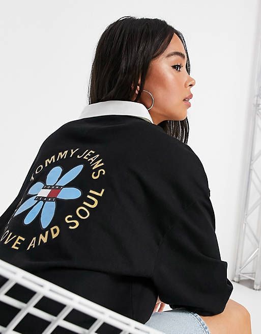 Tommy Jeans】 クロップド ラグビー ポロ ジャンパー トップス (Tommy Tommy Jeans】 クロップド ラグビー ポロ ジャンパー トップス (Tommy