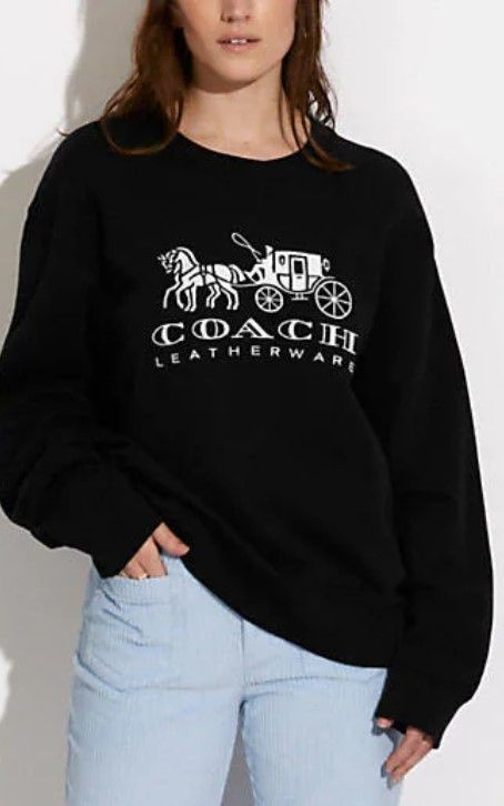 COACH】馬と馬車モチーフ☆オーガニックコットントレーナー (Coach COACH】馬と馬車モチーフ☆オーガニックコットントレーナー (Coach
