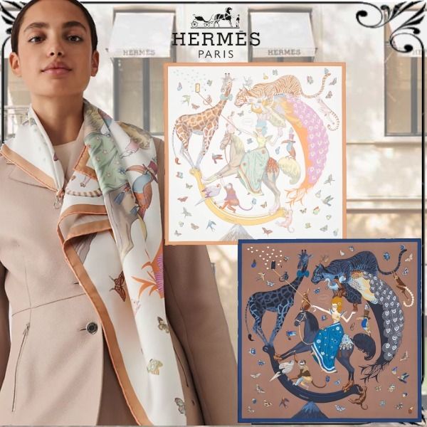 最新!】HERMES カレ 90 《エルメスストーリー》シルクツイル (HERMES