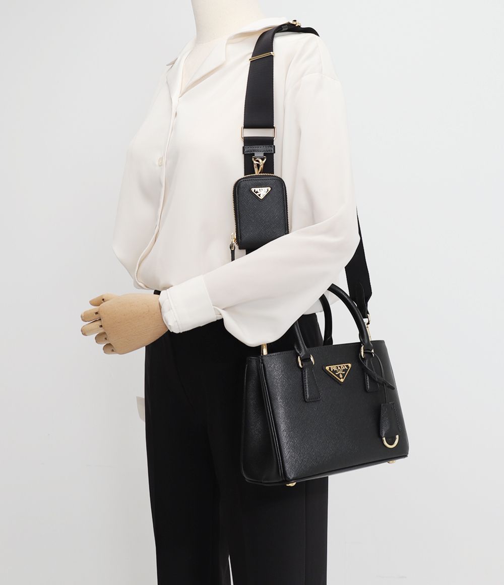関税負担なし☆PRADA ガレリア サフィアーノレザー ミニバッグ (PRADA ...