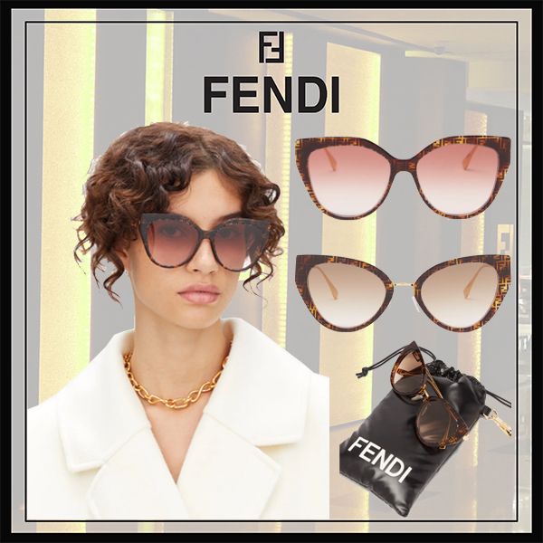 関税送料込】FENDI フェンディ キャットアイ サングラス (FENDI 業界大好評 FENDIのキャットアイサングラス サングラス/メガネ