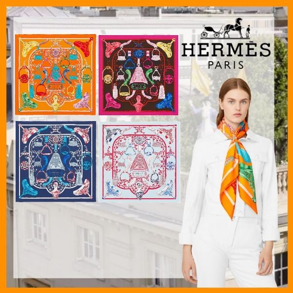エルメス【カレ90】シルクツイル スカーフ《鐙・リミックス》 (HERMES