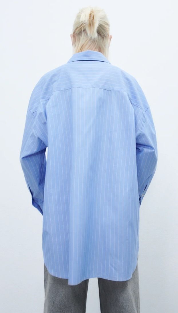 スペイン発送◎ZARA♪オーバーサイズ*ストライプシャツ♪ブルー (ZARA スペイン発送◎ZARA♪オーバーサイズ*ストライプシャツ♪ブルー (ZARA
