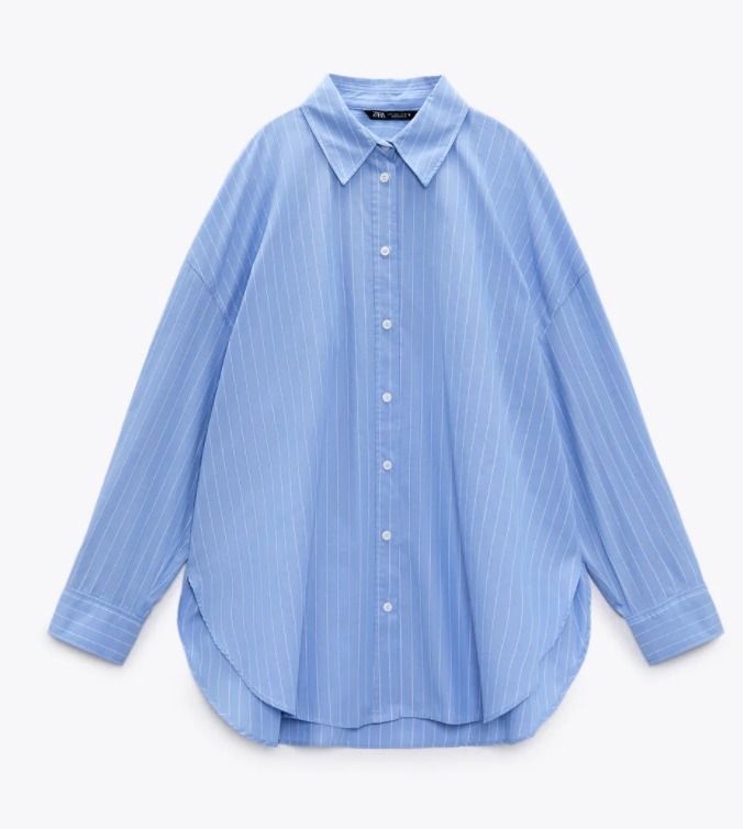 スペイン発送◎ZARA♪オーバーサイズ*ストライプシャツ♪ブルー (ZARA スペイン発送◎ZARA♪オーバーサイズ*ストライプシャツ♪ブルー (ZARA