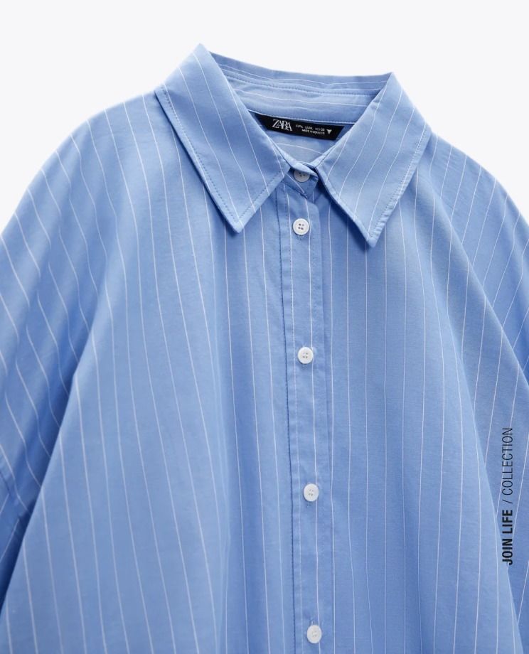 スペイン発送◎ZARA♪オーバーサイズ*ストライプシャツ♪ブルー (ZARA スペイン発送◎ZARA♪オーバーサイズ*ストライプシャツ♪ブルー (ZARA