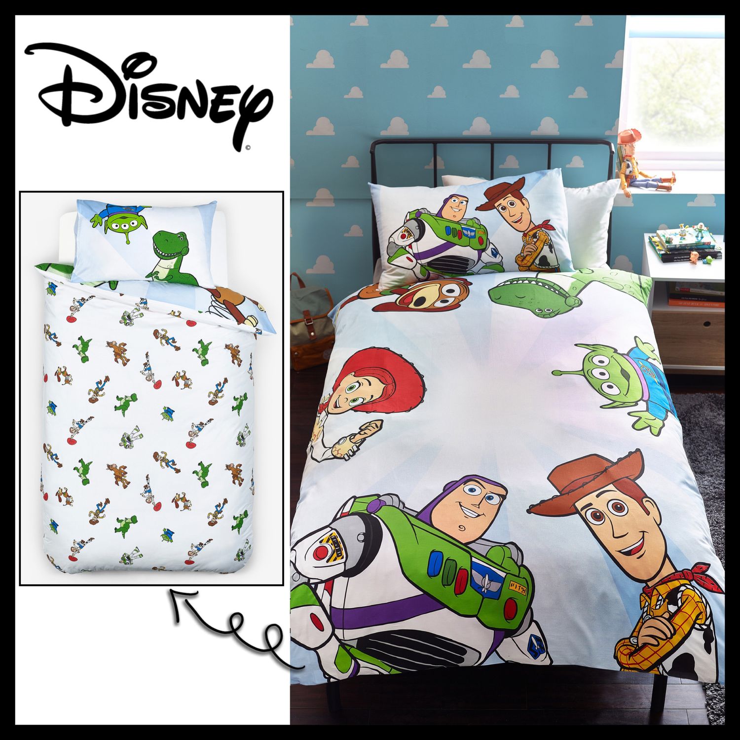 Disney トイストーリー 布団 枕カバー ２点セット Disney ベッドカバー 布団カバー Buyma