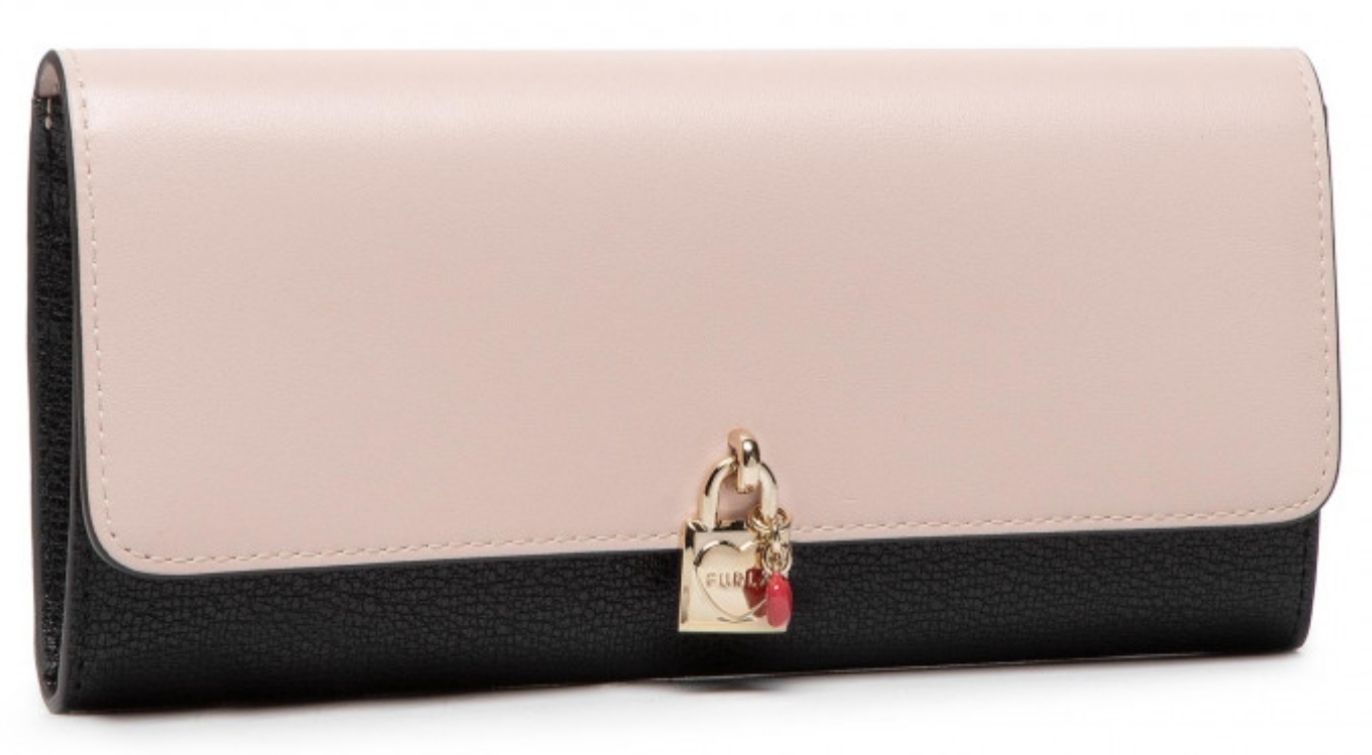先取/希少☆Lovely/錠/ハートCharm【送込Furla】3折長財布☆桃赤 先取/希少☆Lovely/錠/ハートCharm【送込Furla】3折長財布☆桃赤