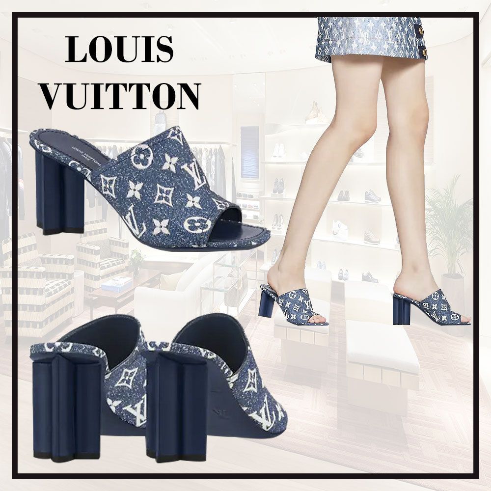 人気】☆Louis Vuitton☆ シルエット・ライン ミュール デニム (Louis ...