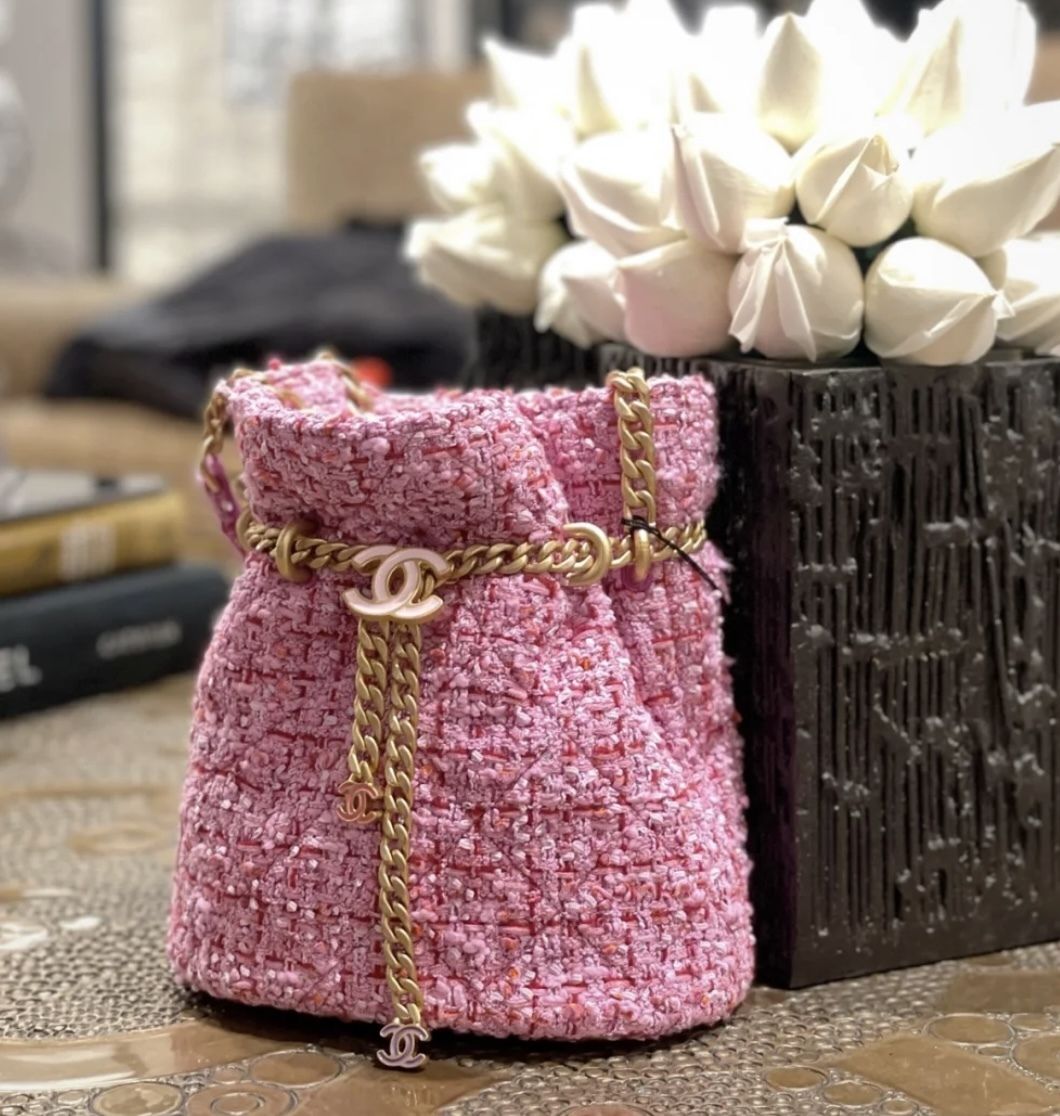 ◇ピンクツイードが可愛い◇『CHANEL』25P スリングバック スリングバック シューズ - ツイード & グログラン、ピンク