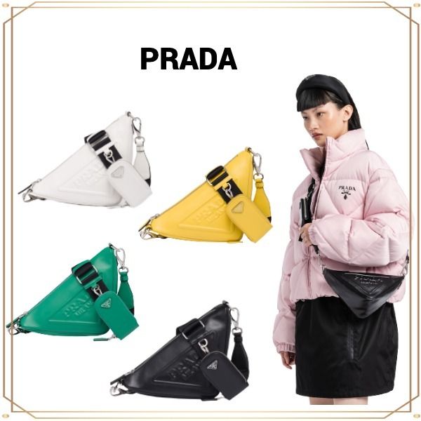 PRADAトライアングル レザーショルダーバッグ (PRADA/ショルダーバッグ