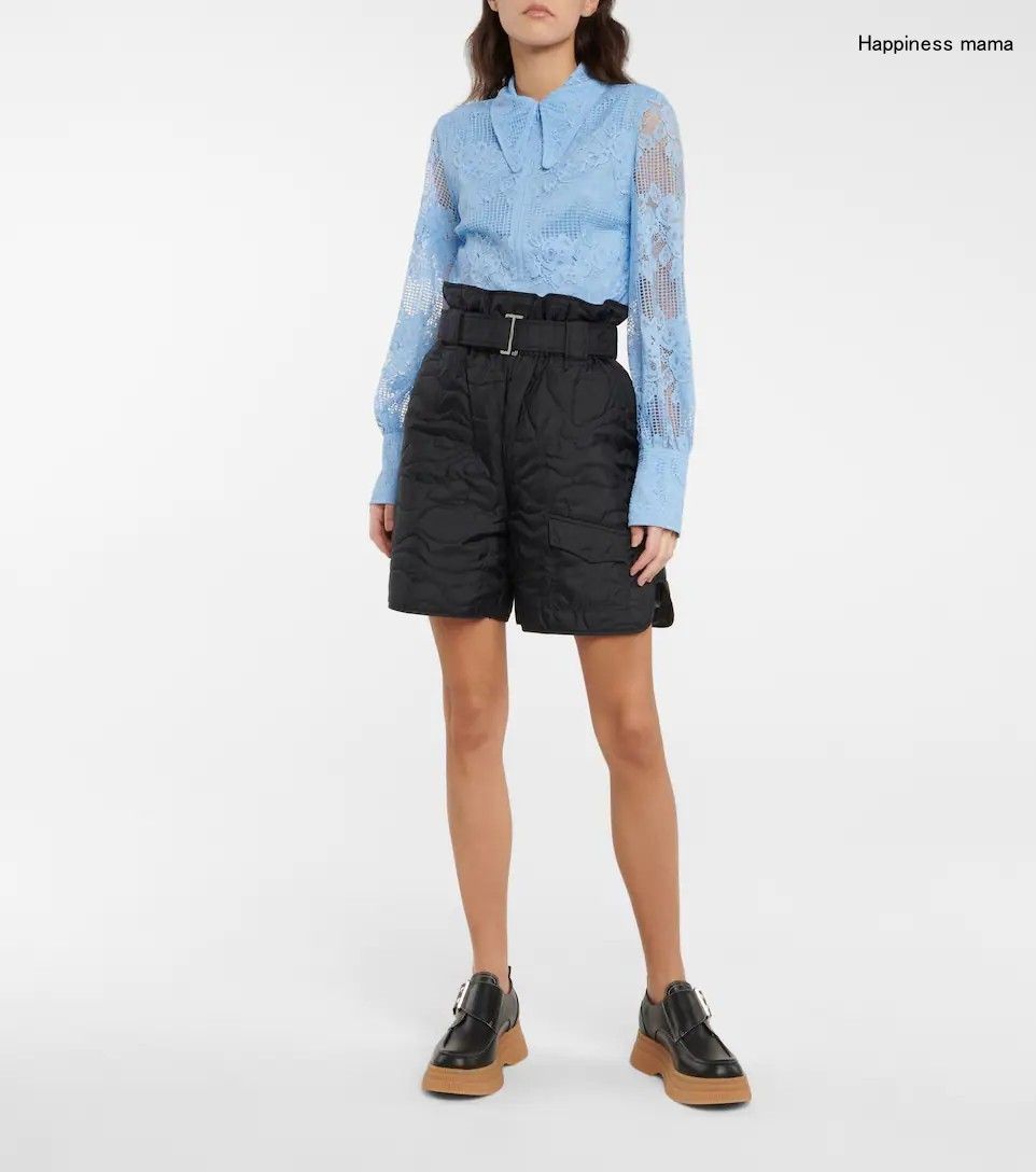 Ganni】ファスナー付き レースブラウス ブルー ◇関税込み◇ (Ganni Ganni】ファスナー付き レースブラウス ブルー ◇関税込み◇ (Ganni