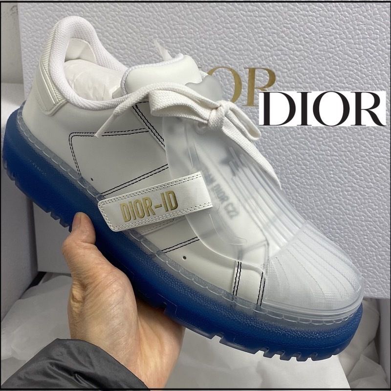 新作ディオール☆DIOR-ID スニーカー ブルー カーフスキン ロゴ (Dior ...