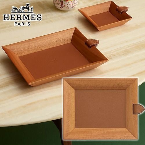 インテリアに 希少 エルメス 小物入れ ウッド トレイ ギフト (HERMES 【お買得!】 新品☆エルメス 小物トレイ L 小物入れ