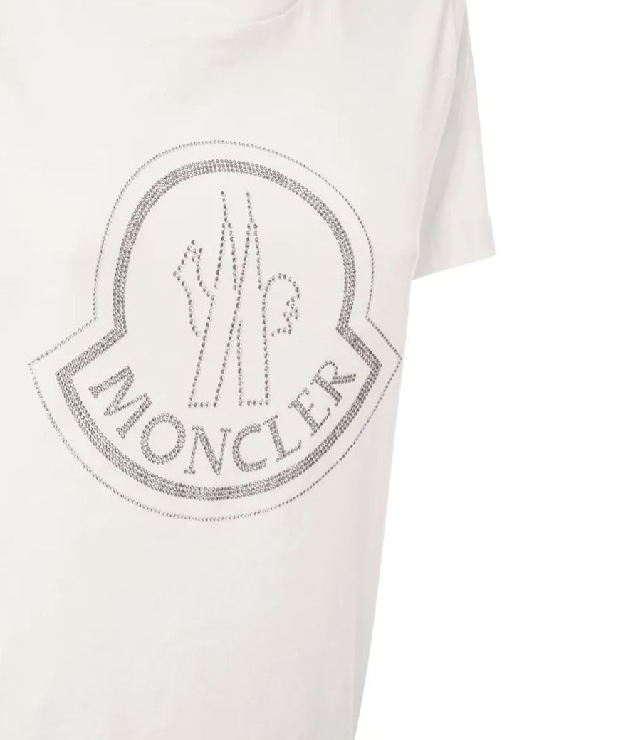 新作 22SS Moncler ラインストーンロゴ コットンTシャツ (MONCLER/T ...