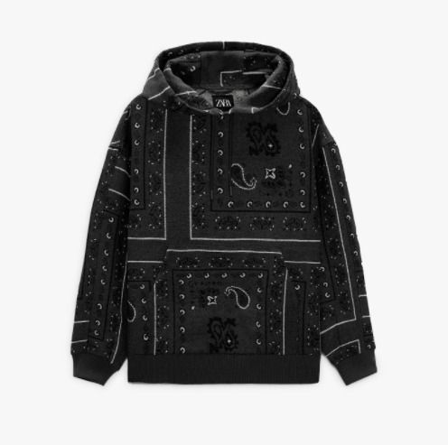 メンズZARA【関税/送料込】ペイズリープリントフーディ (ZARA/パーカー ...