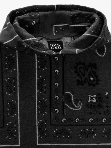 メンズZARA【関税/送料込】ペイズリープリントフーディ (ZARA/パーカー ...