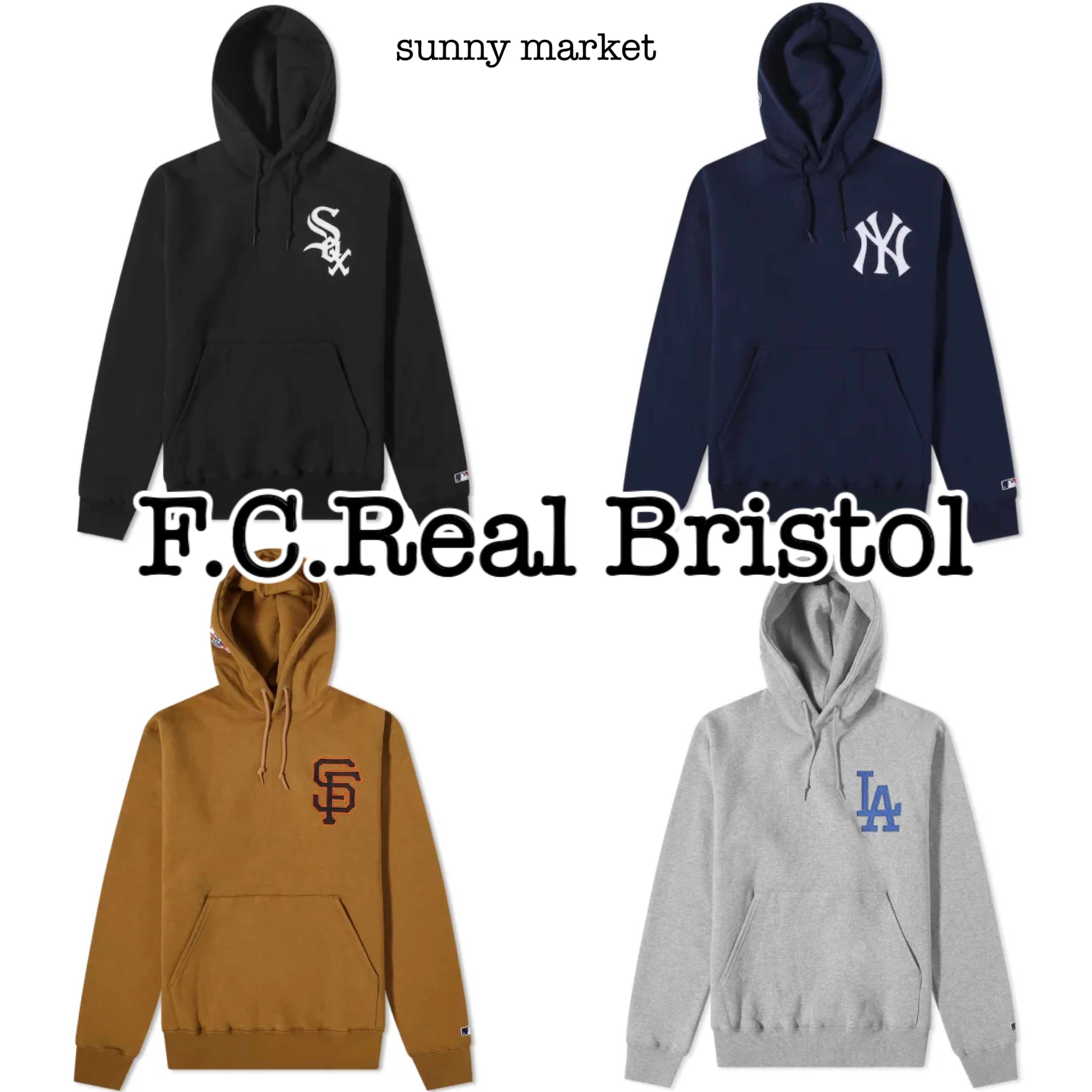 コラボ!! *FCRB×MLB*ロゴ チームスウェット パーカー フーディ (F.C.