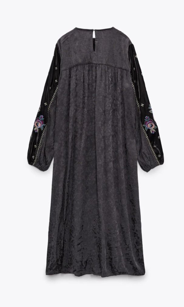 スペイン発送◎ZARA♪刺しゅうされたMIDIドレス◎上品カジュアル (ZARA ...