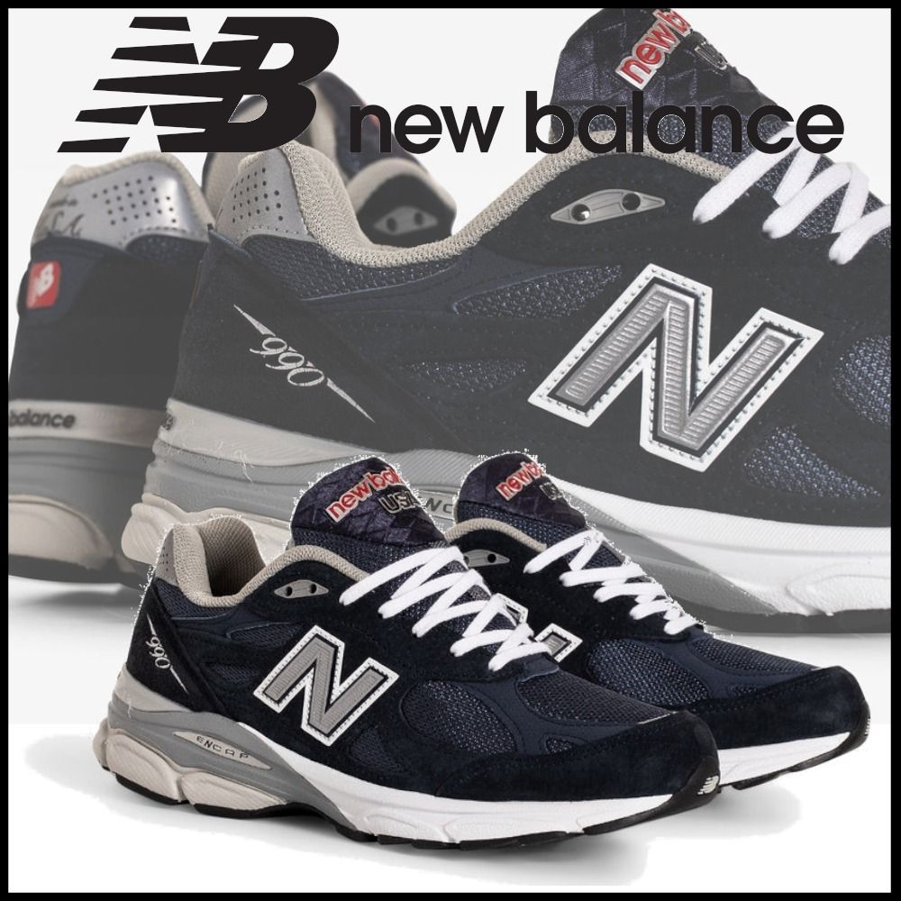 NEW BALANCE Made in USA 990V3 レッドロゴ M990NB3 ネイビー (New NEW BALANCE Made in USA 990V3 レッドロゴ M990NB3 ネイビー (New