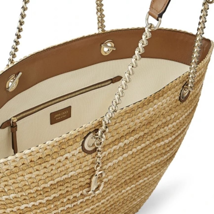 JIMMY CHOO】MARI RAFFIA TOTE/S バスケットバッグ (Jimmy Choo/かご ...