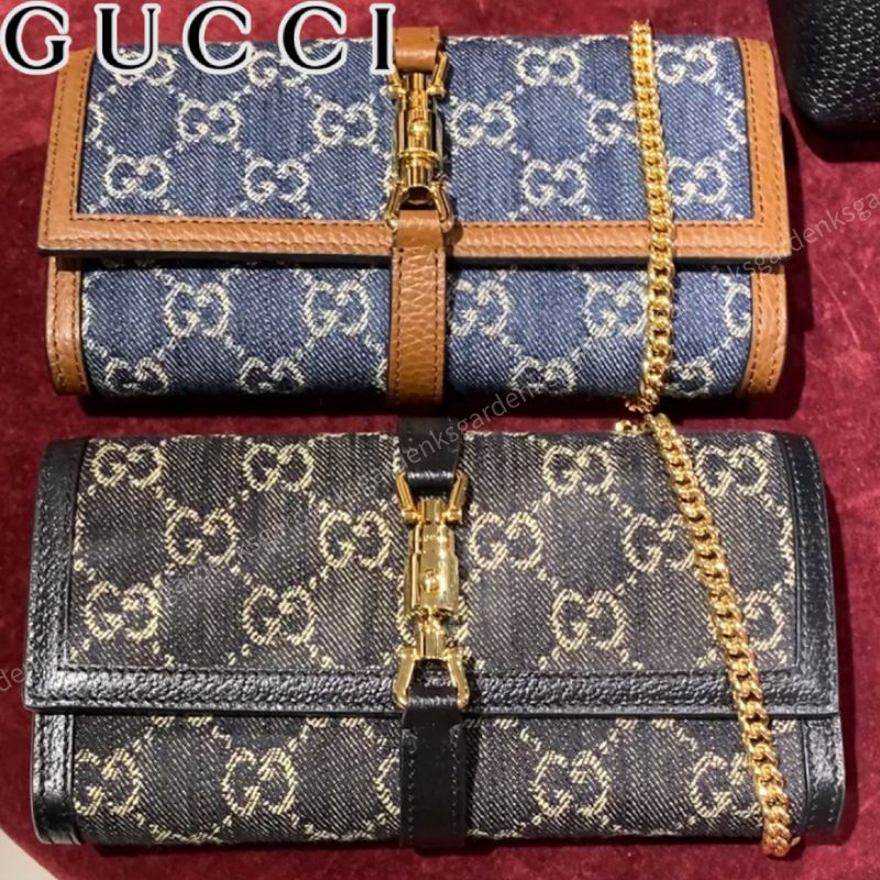 限定!GUCCI☆ジャッキー 1961 デニム チェーンウォレット☆即納 限定!GUCCI☆ジャッキー 1961 デニム チェーンウォレット☆即納