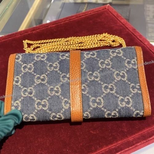 限定!GUCCI☆ジャッキー 1961 デニム チェーンウォレット☆即納 限定!GUCCI☆ジャッキー 1961 デニム チェーンウォレット☆即納