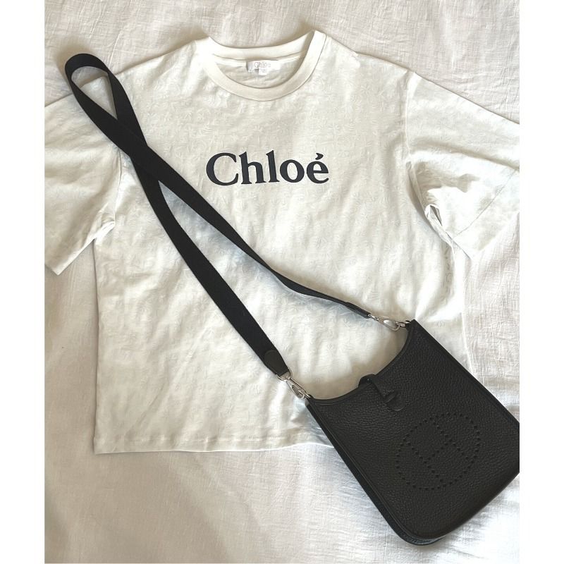 ☆大人もOK【Chloe/クロエ】ロゴ コットン Tシャツ オフホワイト ☆大人もOK【Chloe/クロエ】ロゴ コットン Tシャツ オフホワイト
