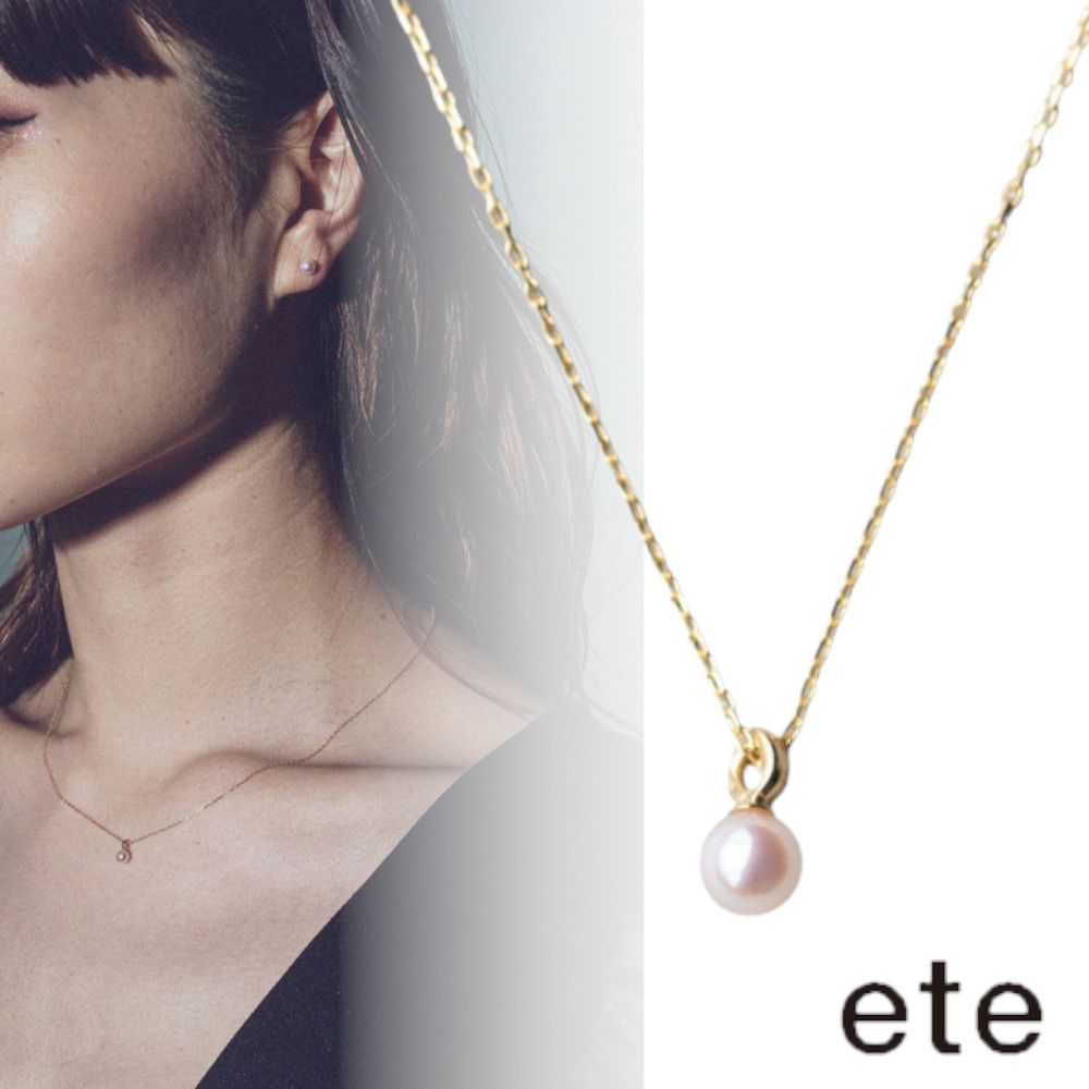 ☆ Ete エテ K10 ダイヤモンド 真珠 パール ネックレス ギフトボックス