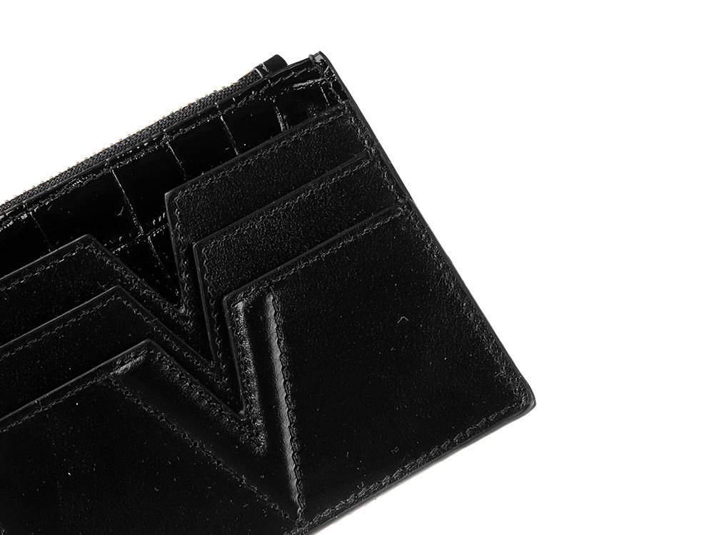 VERSACE★レターV レザー カード ケース・カードホルダー VERSACE☆レターV レザー カード ケース・カードホルダー
