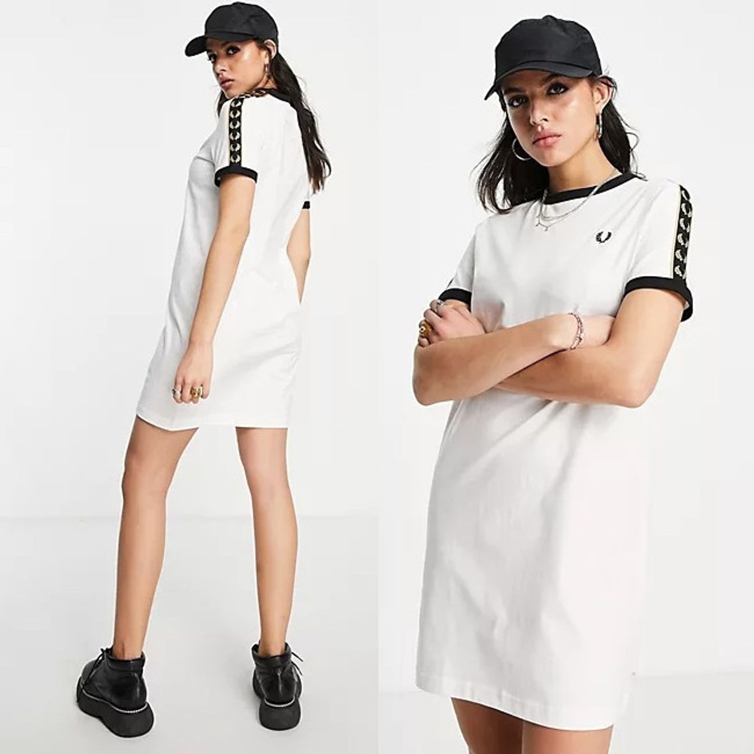 Fred Perry ブランドテーピング Tシャツ ワンピース Fred Perry ワンピース Buyma