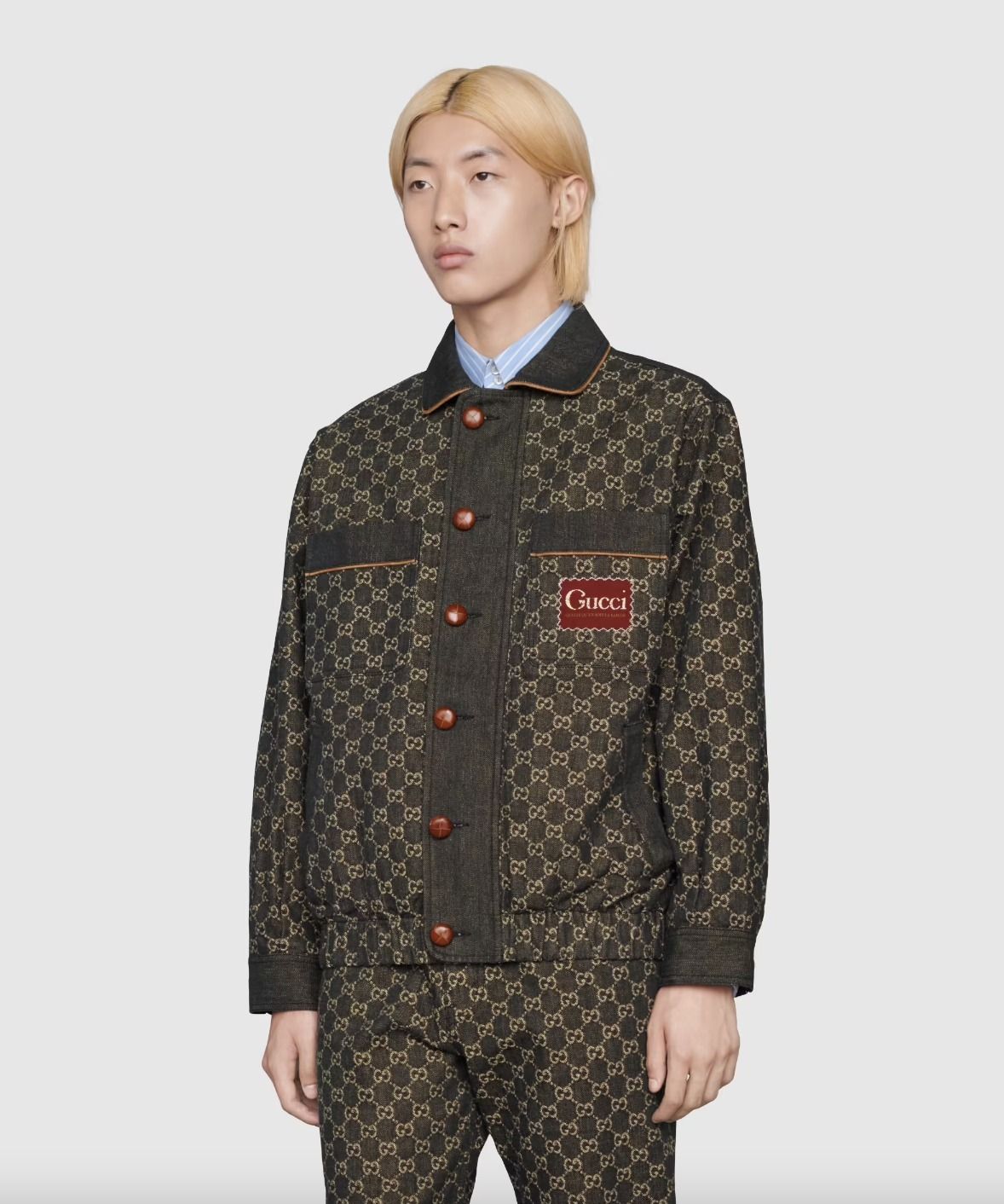 ギフトにも♪【国内発送☆GUCCI】GGデニム ジャケット ロゴ