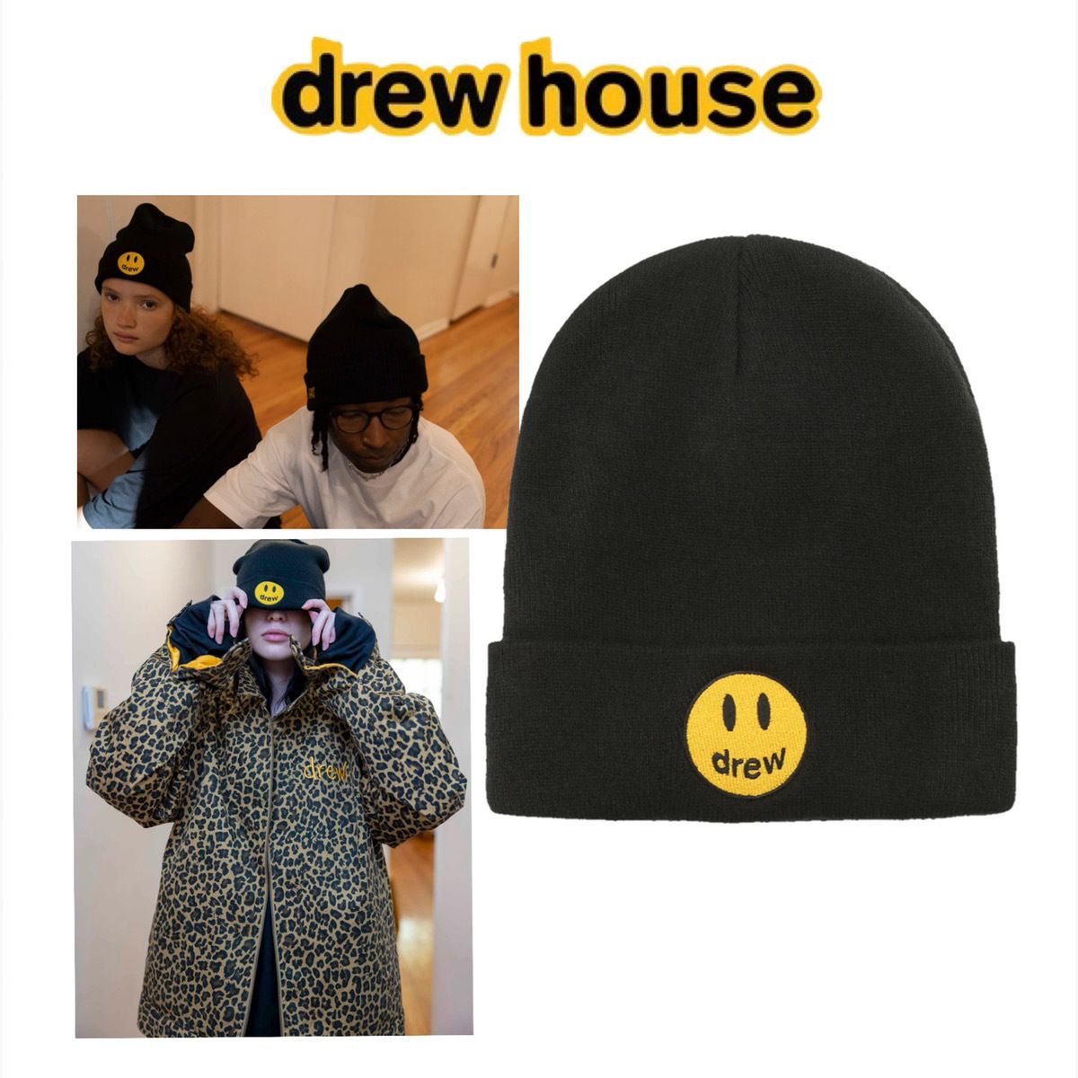 人気が高い 未使用 ドリューハウス drew house ニット帽 ビーニー ブラック kids-nurie.com