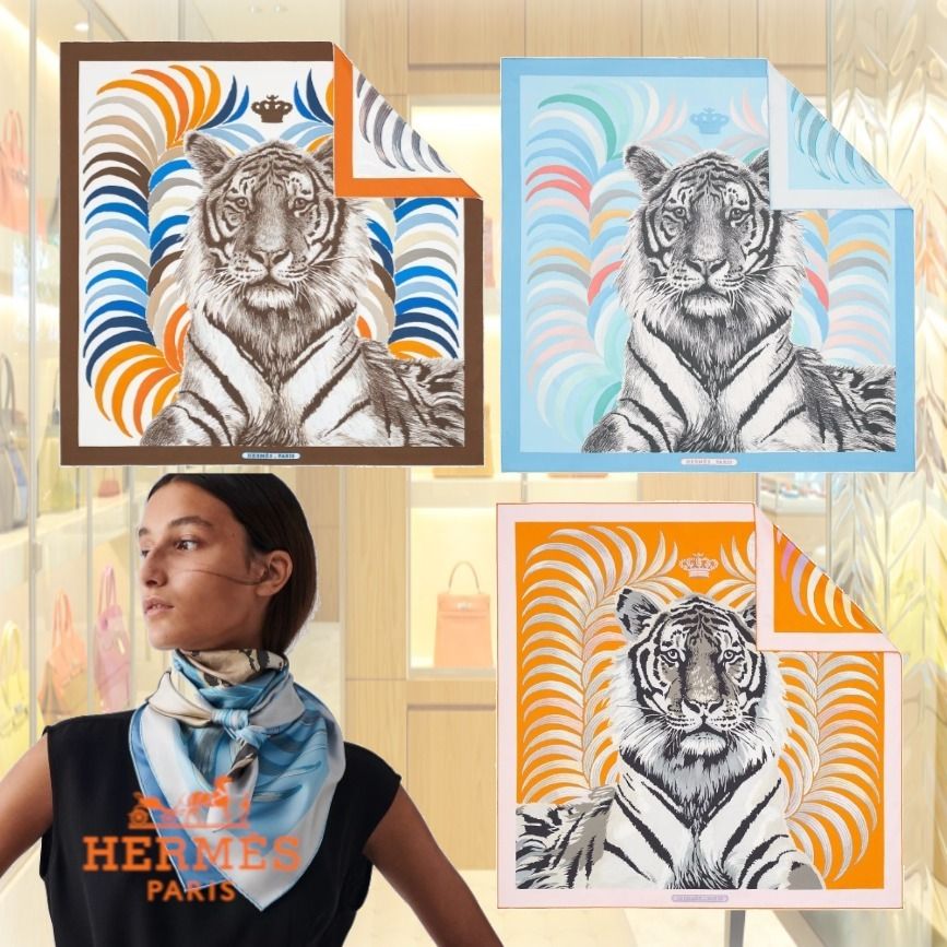 希少 日本未入荷 エルメス カレ ダブルフェイスTigre Royal (HERMES 希少 日本未入荷 エルメス カレ ダブルフェイスTigre Royal (HERMES