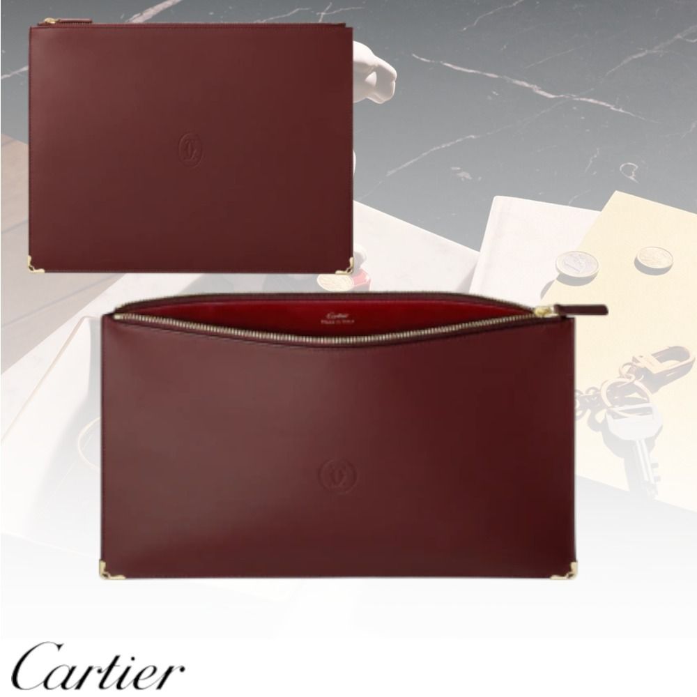 イニシャルOK 一生もの cartier マスト ドゥ ポーチ SM (Cartier