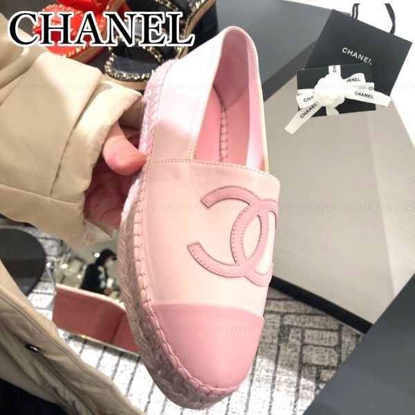 CHANELピンクバレーシューズ