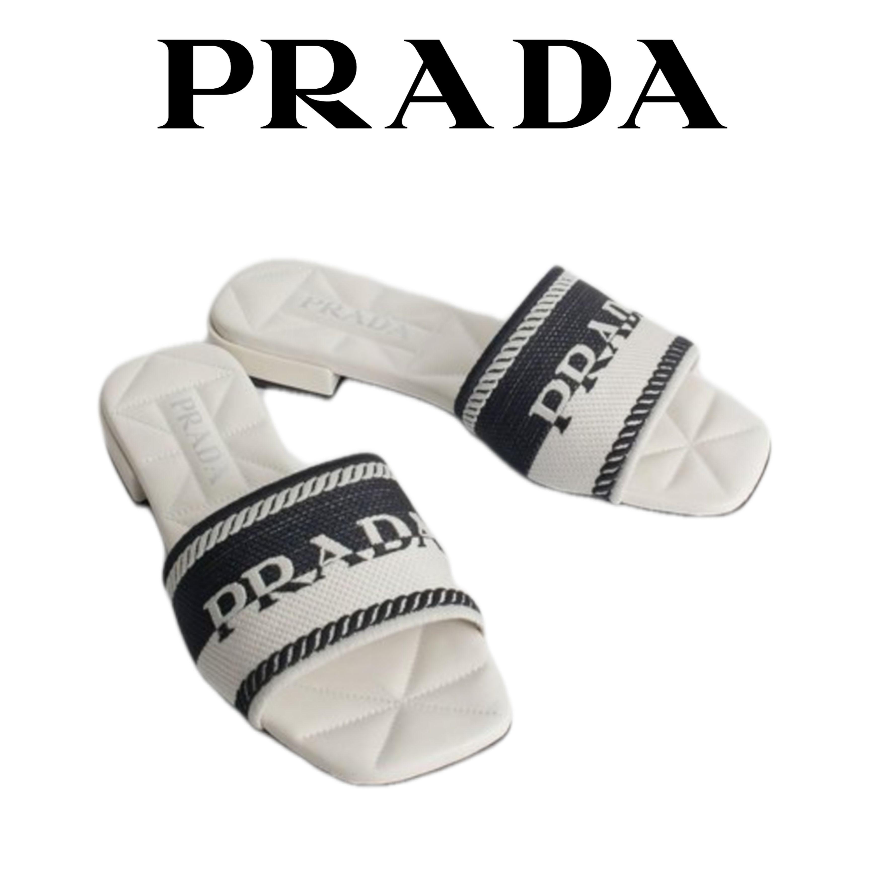新作☆PRADA プラダ ロゴ サンダル ミュール パンプス (PRADA/サンダル