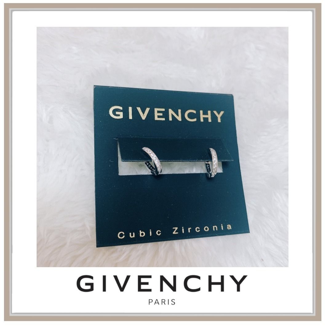 【GIVENCHY】*Silver-Tone Pave Huggie Hoop ピアス* シルバー GIVENCHY】*Silver-Tone Pave Huggie Hoop ピアス* シルバー