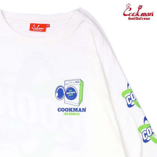 Cookman クックマン ロンT Laundry /White Cookman クックマン ロンT Laundry /White (Cookman/Tシャツ