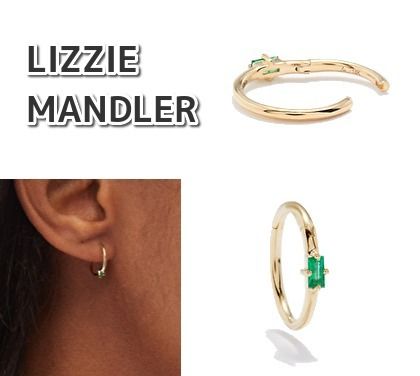 【大放出セール】 LIZZIE ゴールドシングルピアス◆関税込 MANDLER◆エメラルド ピアス LIZZIE MANDLER エメラルド ゴールドシングルピアス (Lizzie Mandler