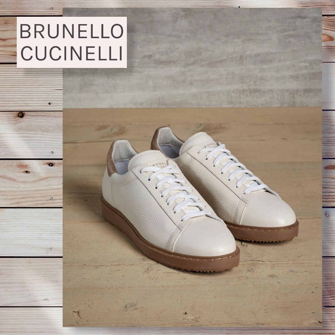 ブルネロクチネリ】グレインカーフスキンスニーカー (BRUNELLO 【お気に入り】 スニーカー ブルネロクチネリ スニーカー