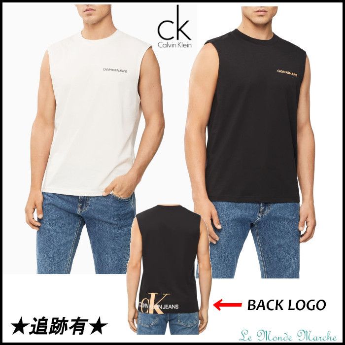 【Calvin Klein】マッスルタンク バックロゴ タンクトップ 白 黒 【Calvin Klein】マッスルタンク バックロゴ タンクトップ 白 黒